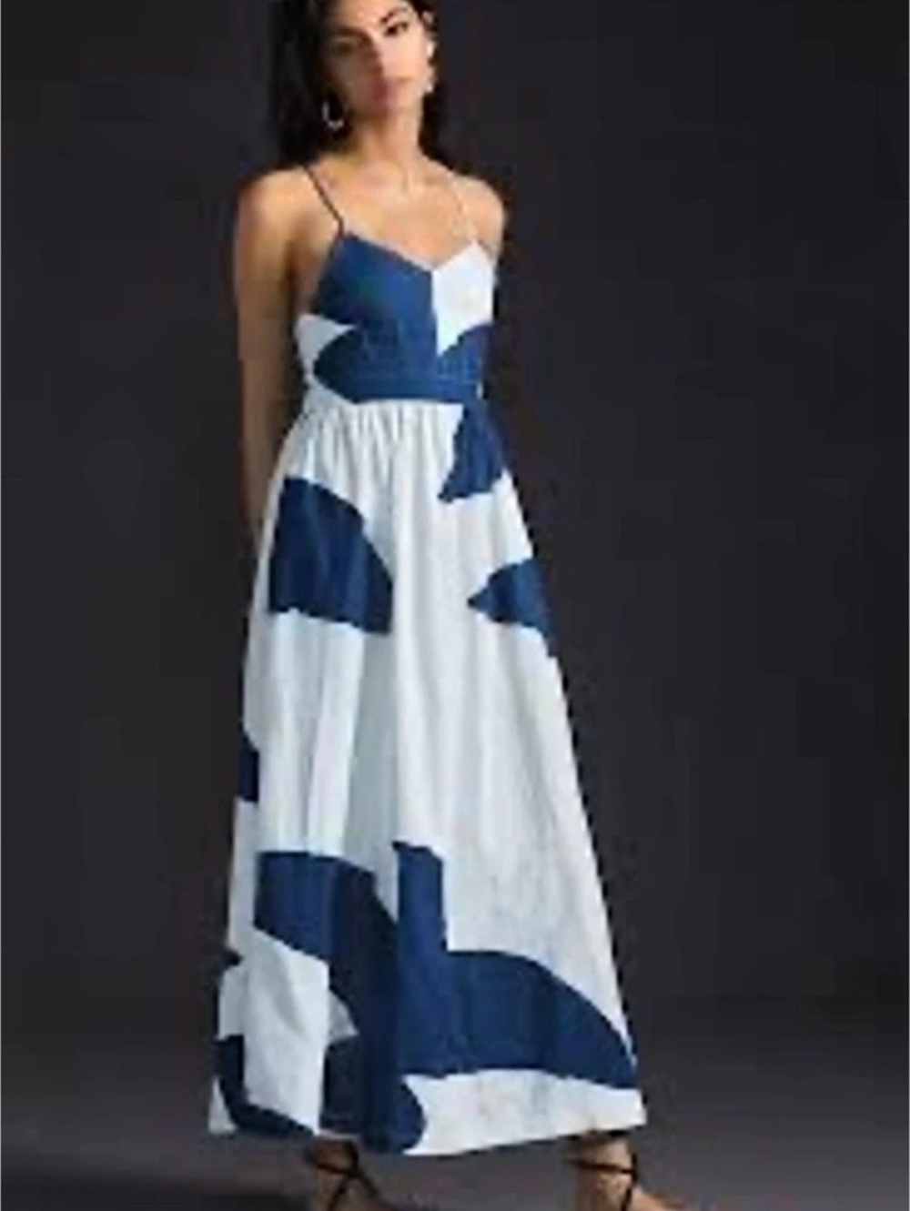 The Odells Blue and White Maxi Dress XS